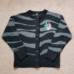 Wicked The Musical Zebra Stripe Cardigan Sweater By Paul Tazewell Black Size S